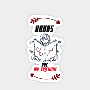 books are my valentine Sticker